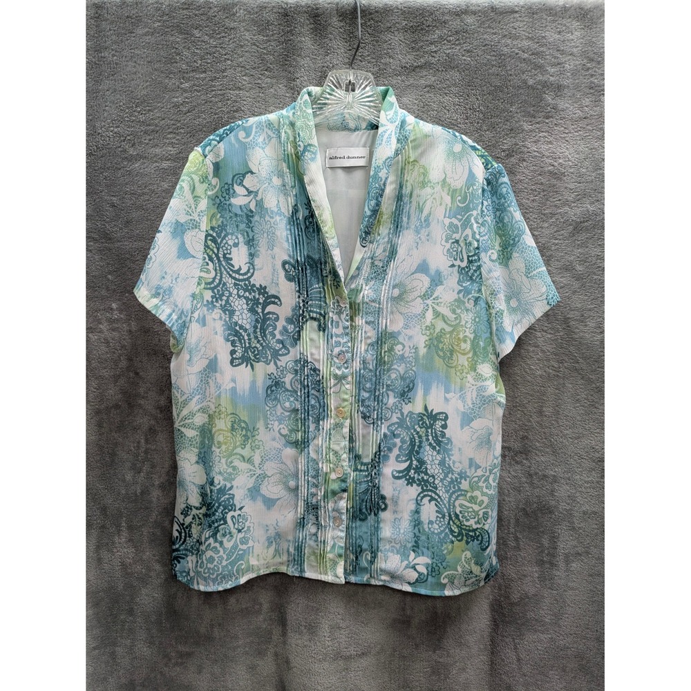 Coastal Grandma Blouse Womens 14 Paisley Floral Chiffon - Picture 1 of 7